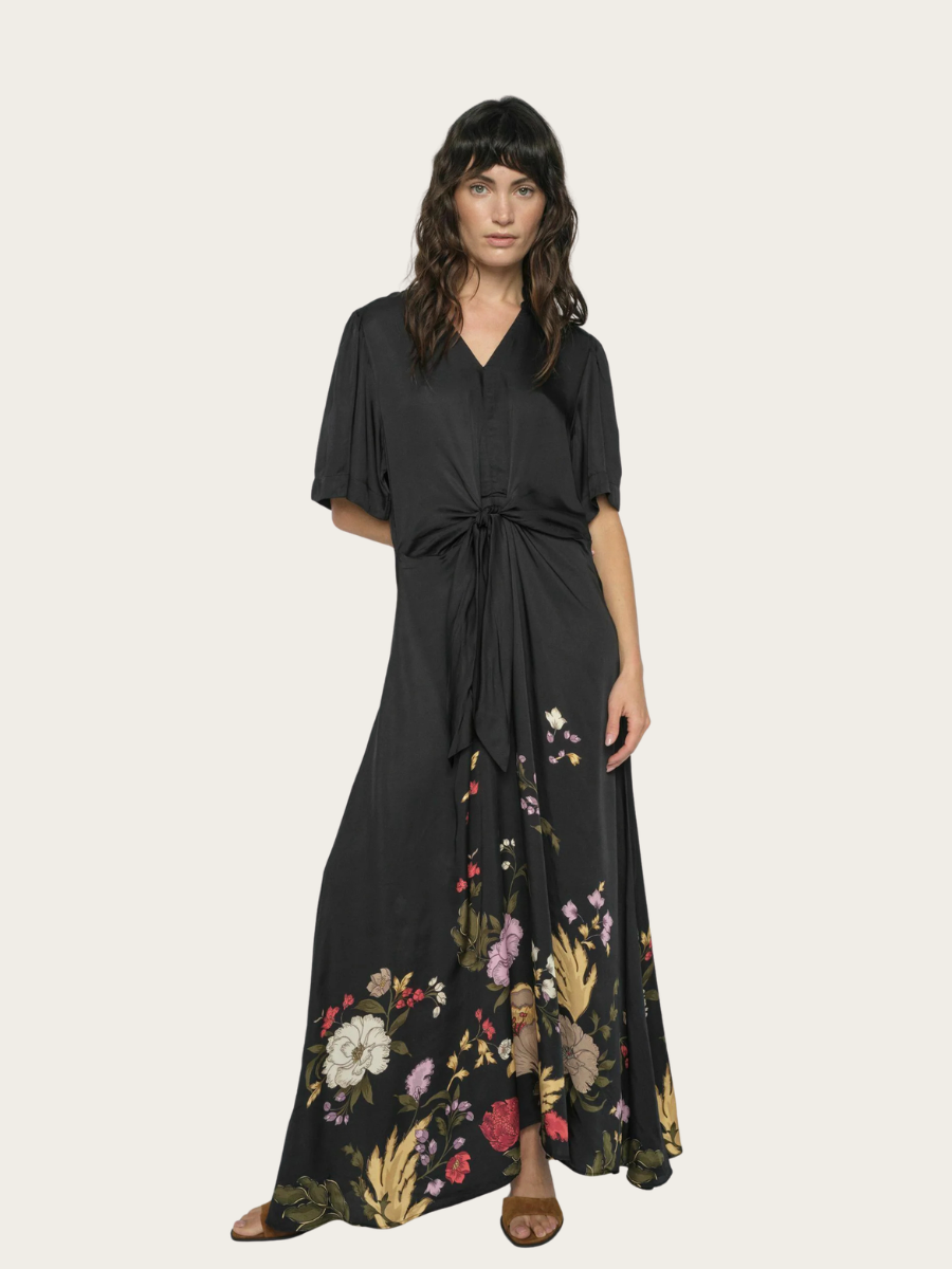 WANDI FLOWWI DRESS, BLACK