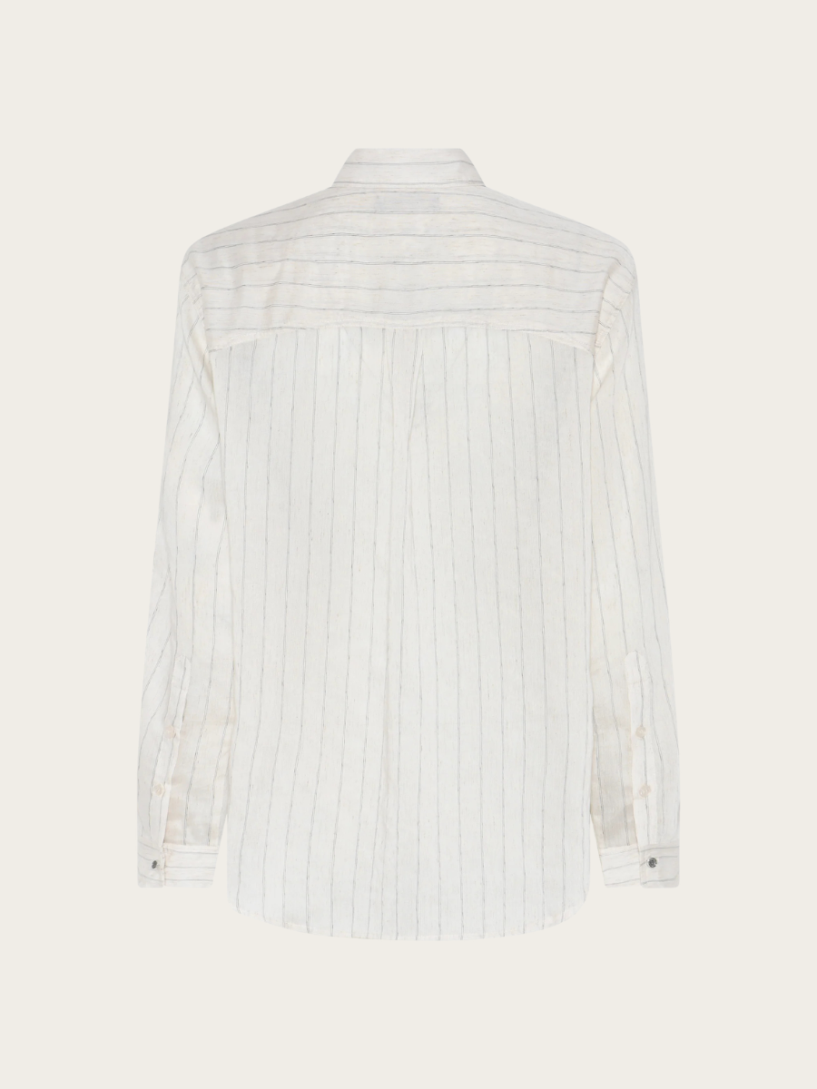 COCCO AGATAH SHIRT, SNOW WHITE W/ BLACK STRIPE