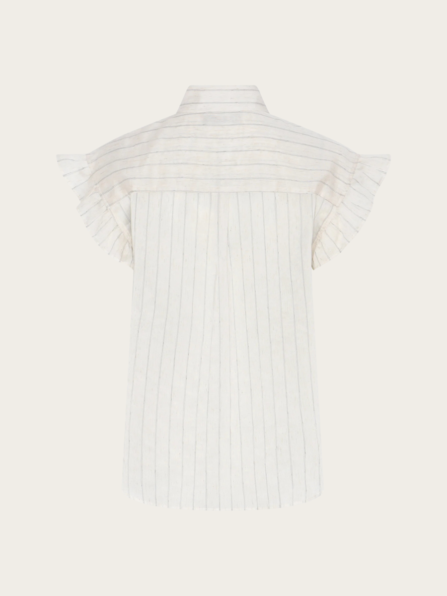 COCCO BILLA SHIRT, SNOW WHITE W/ BLACK STRIPE