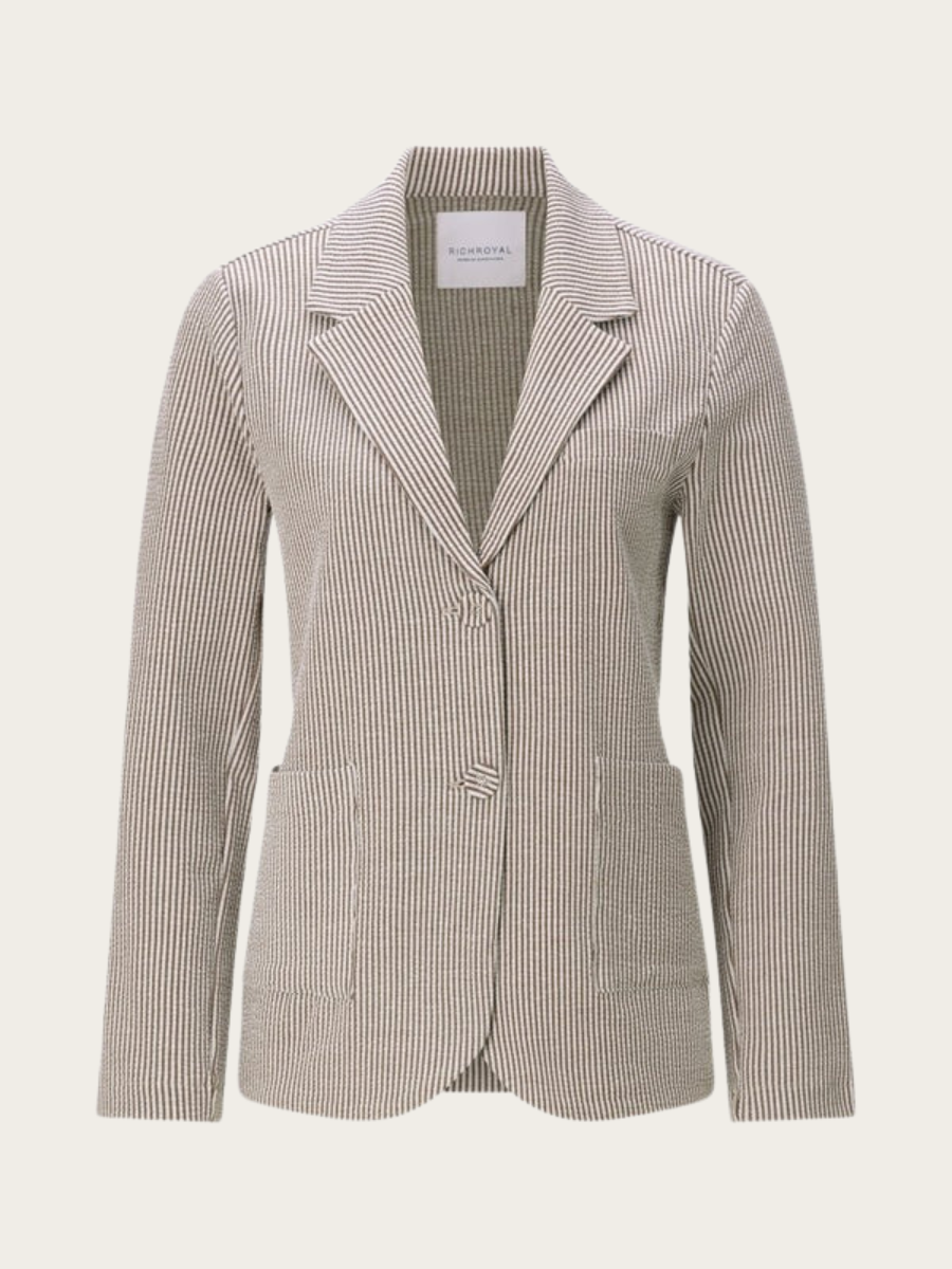 JERSEY SEERSUCKER BLAZER, COCONUT BARK