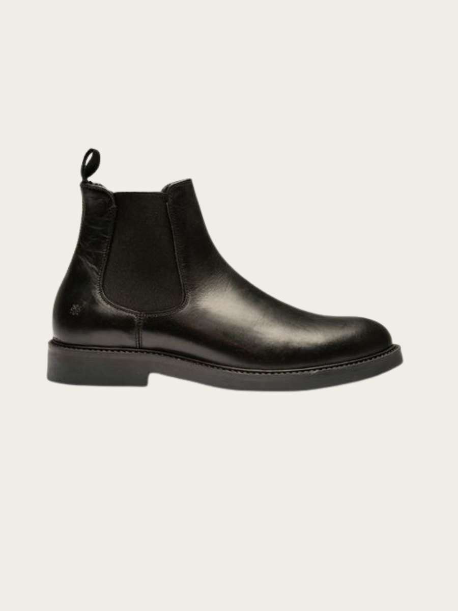 SILVIO LEATHER BOOTS, BLACK