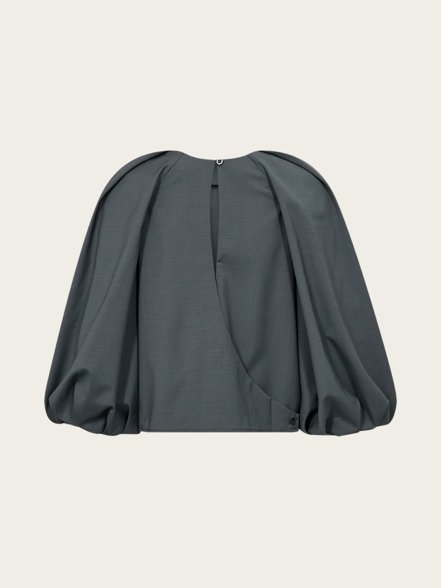 SINCLAIR BALLOON BLOUSE, STEEL GREEN