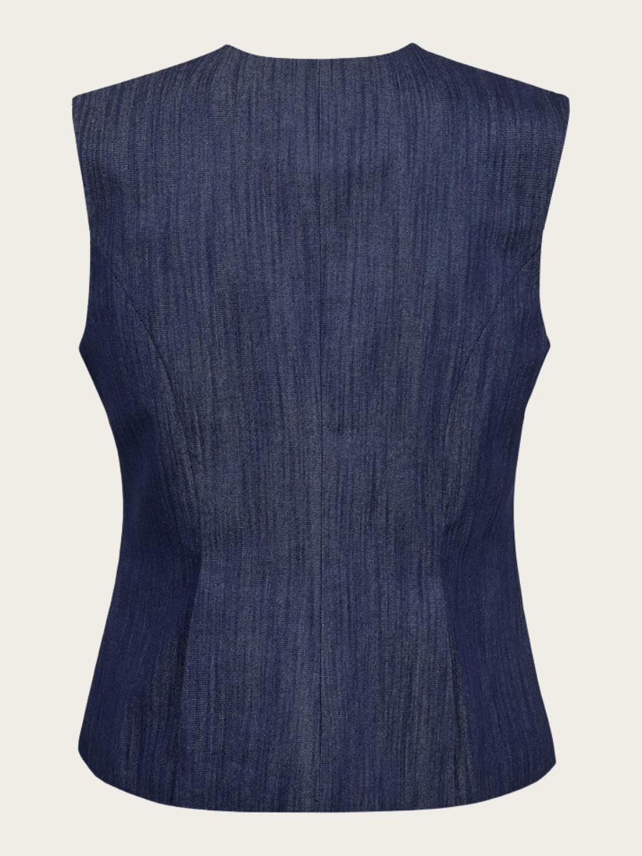 AIKA PEPLUM TOP WASH SOLARIS, RINSE DENIM