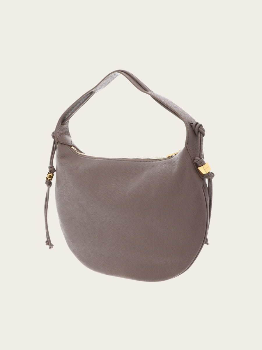 THESS GRAINED LEATHER HANDBAG, TAUPE