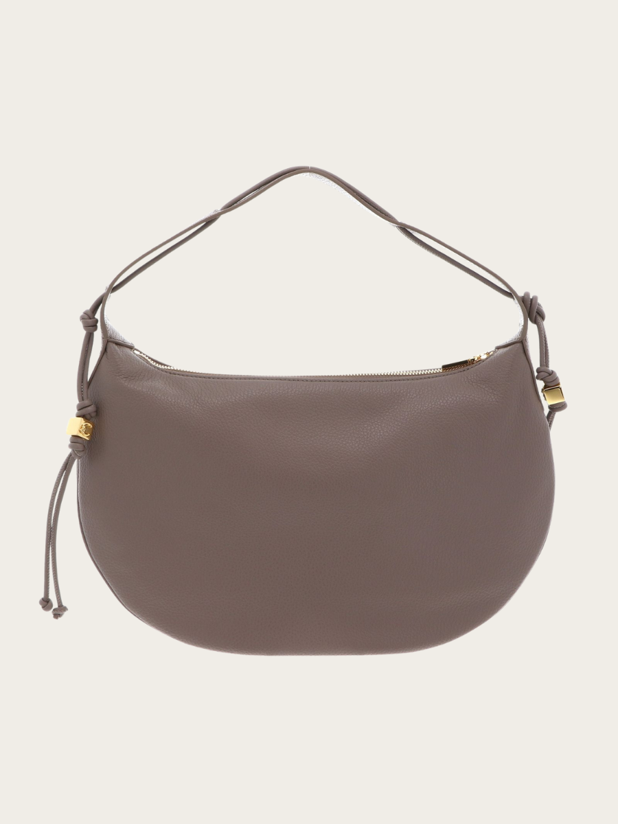 THESS GRAINED LEATHER HANDBAG, TAUPE