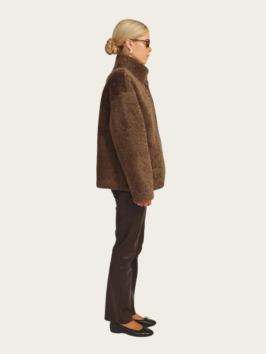 NALANI COAT, TEDDY BROWN