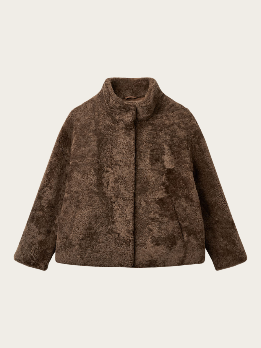 NALANI COAT, TEDDY BROWN