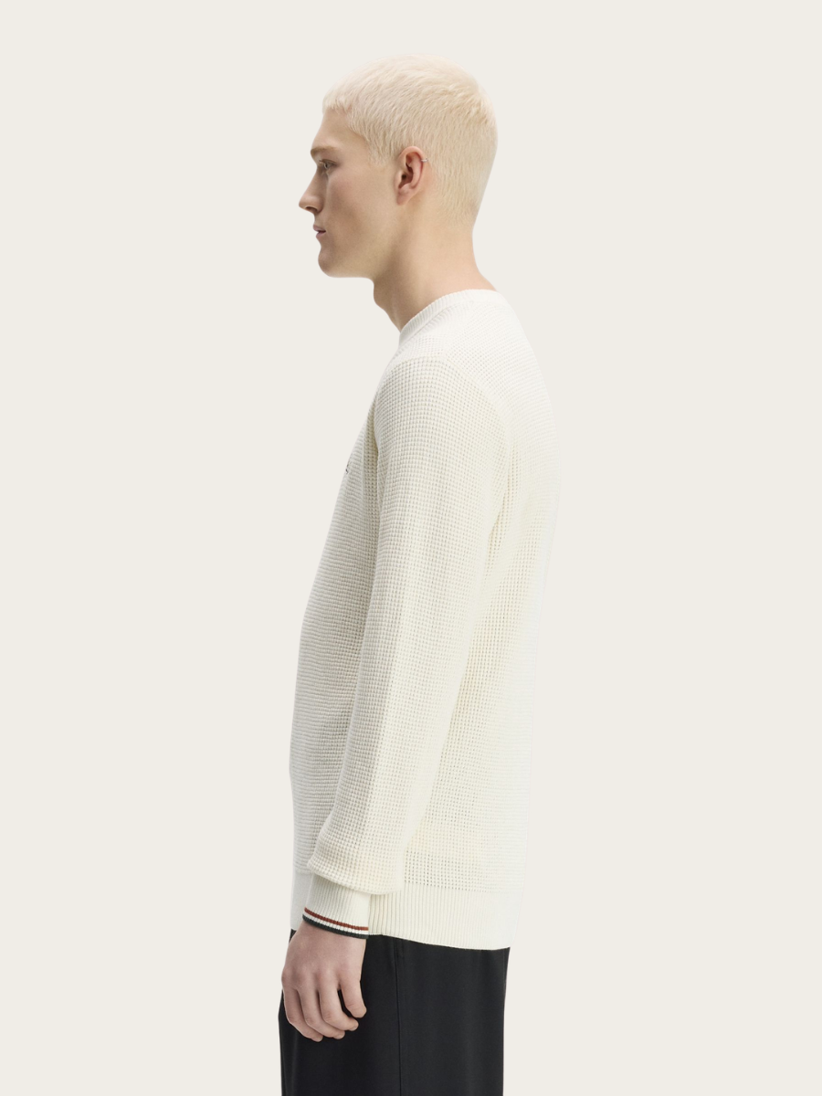 WAFFLE STITCH JUMPER, ECRU