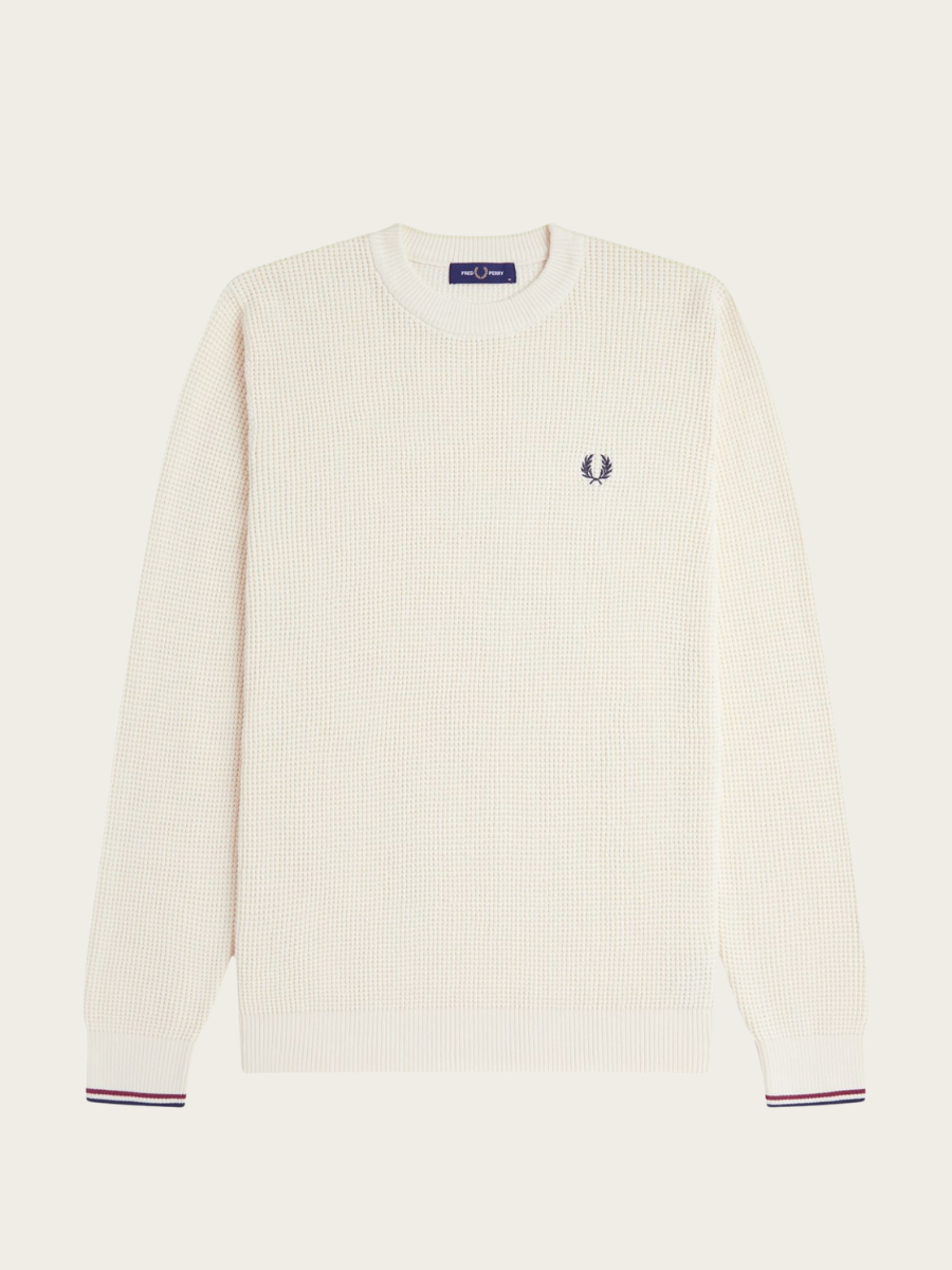 WAFFLE STITCH JUMPER, ECRU