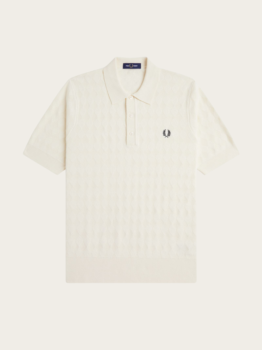 POINTELLE KNITTED POLO, ECRU