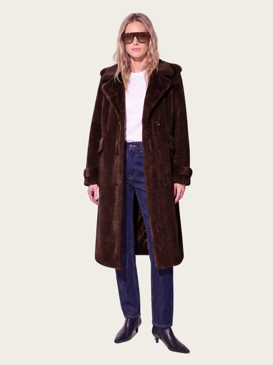 CHARLENE COAT, CHOCOLATE BROWN