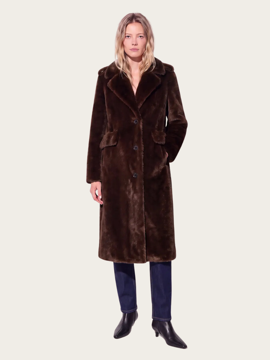 CHARLENE COAT, CHOCOLATE BROWN