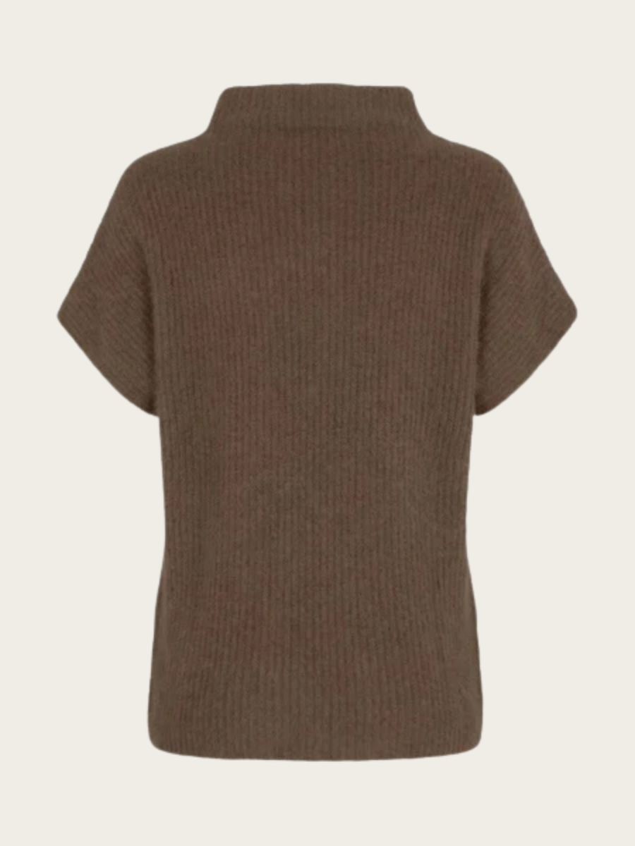 ISABELLE RACCOON PULLOVER, DARK BROWN
