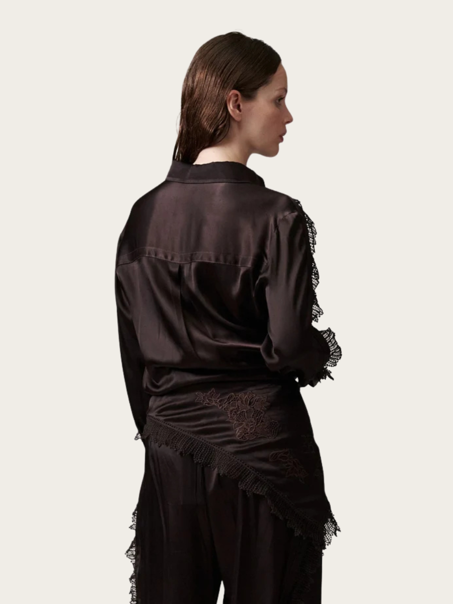 MOLA SILKY TOUCH SHIRT, GANACHE