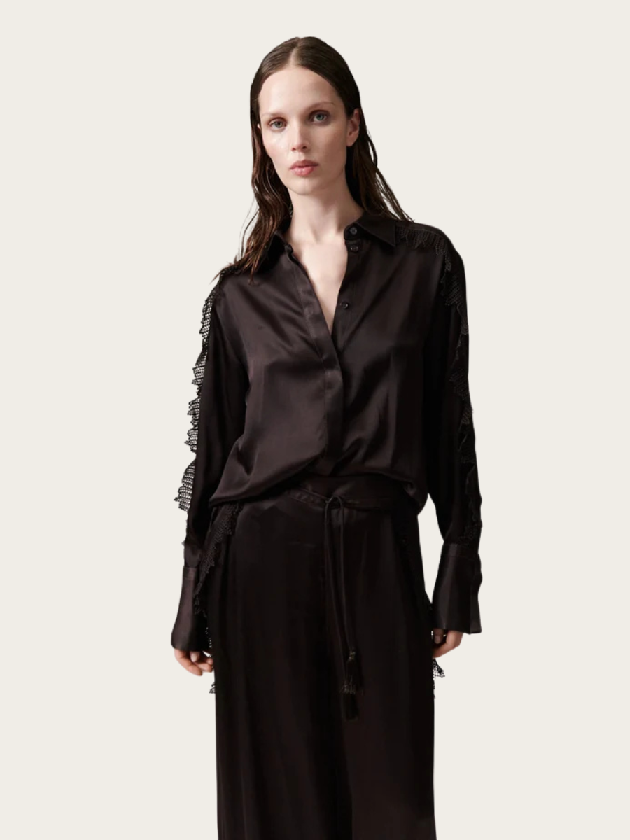 MOLA SILKY TOUCH SHIRT, GANACHE