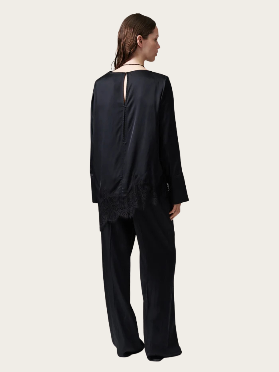 PHOEBE FLUID VISCOSE PANT, BLACK