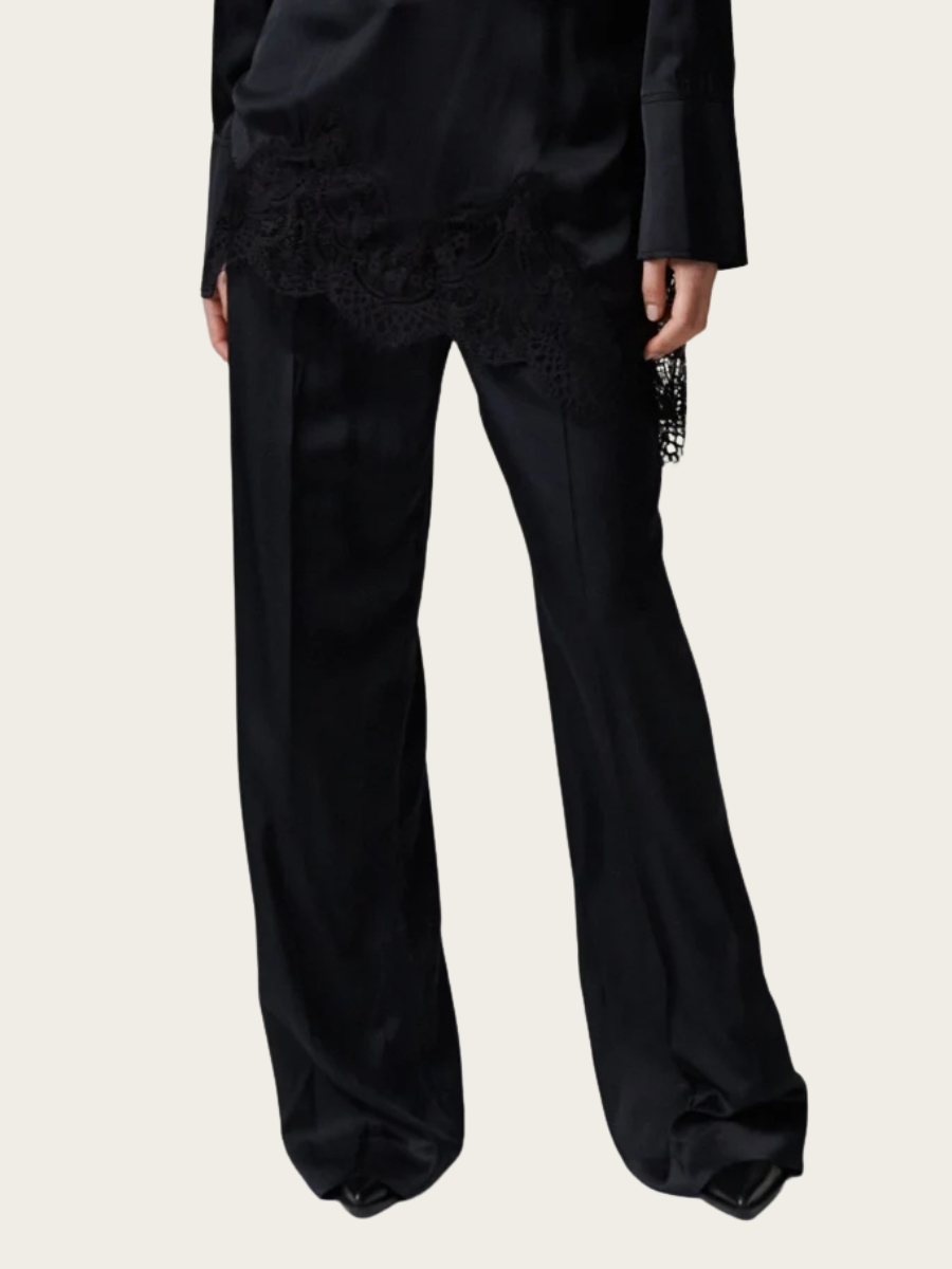PHOEBE FLUID VISCOSE PANT, BLACK