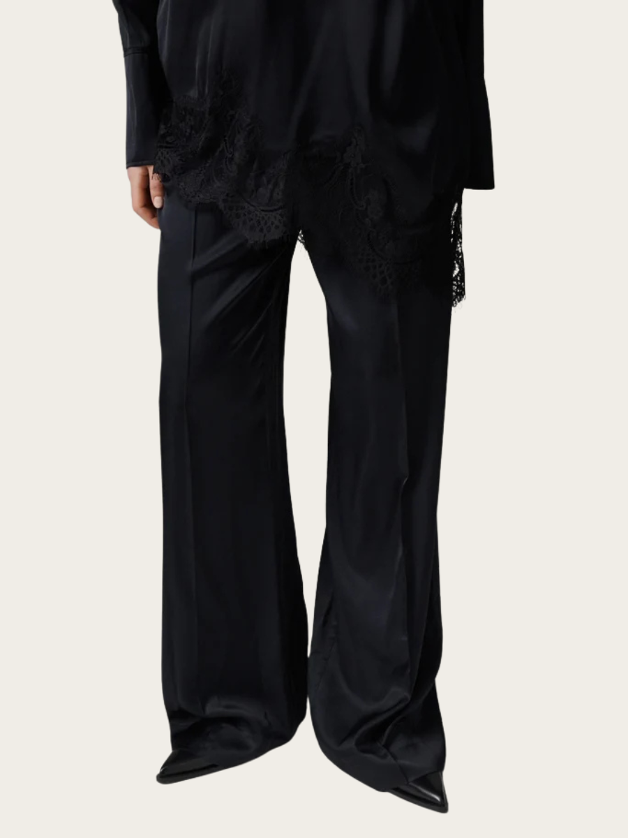 PHOEBE FLUID VISCOSE PANT, BLACK