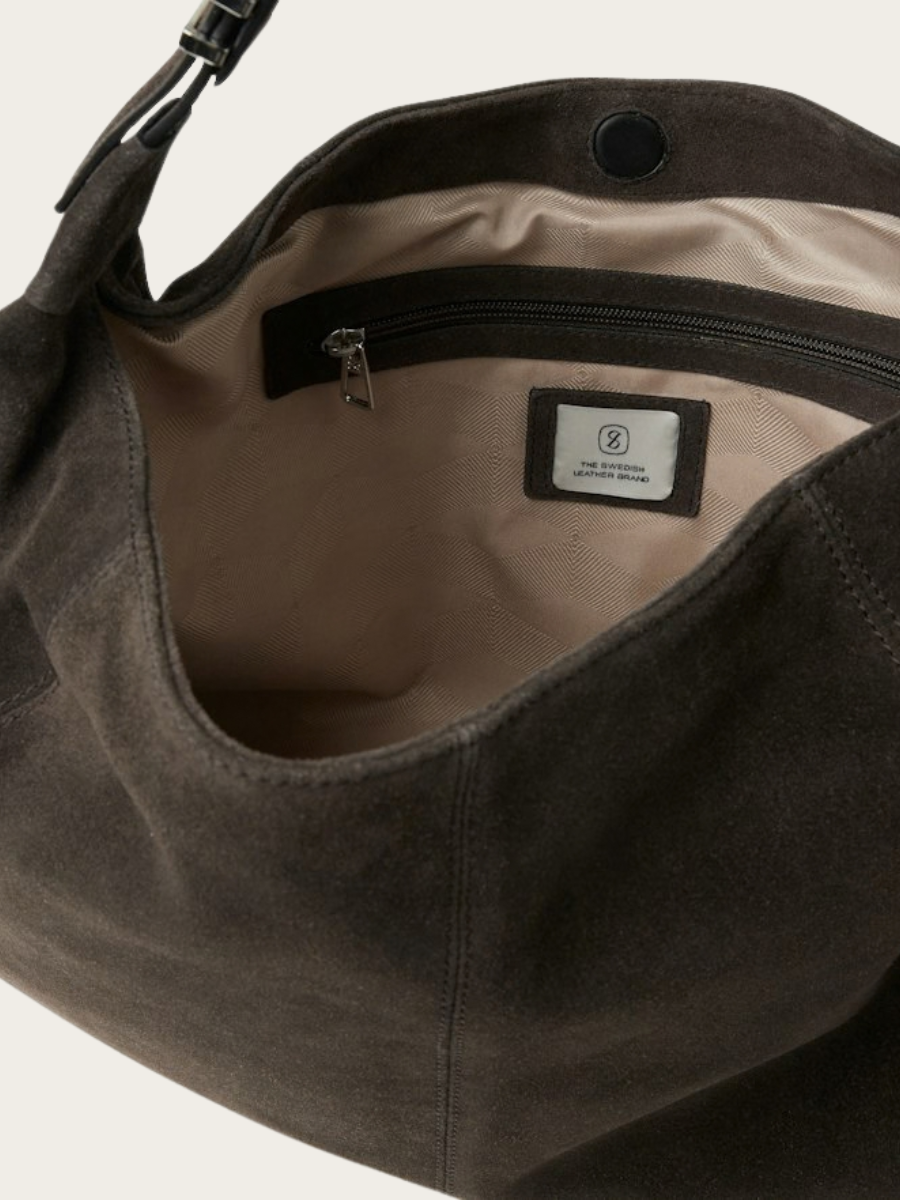 NAOMI SHOULDER BAG, DARK BROWN