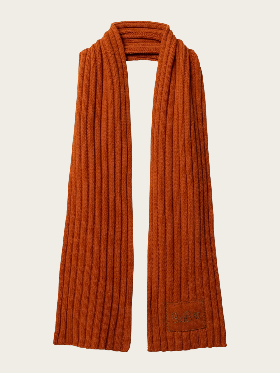 COMFORTO KNIT SCARF, GINGER BREAD ORANGE