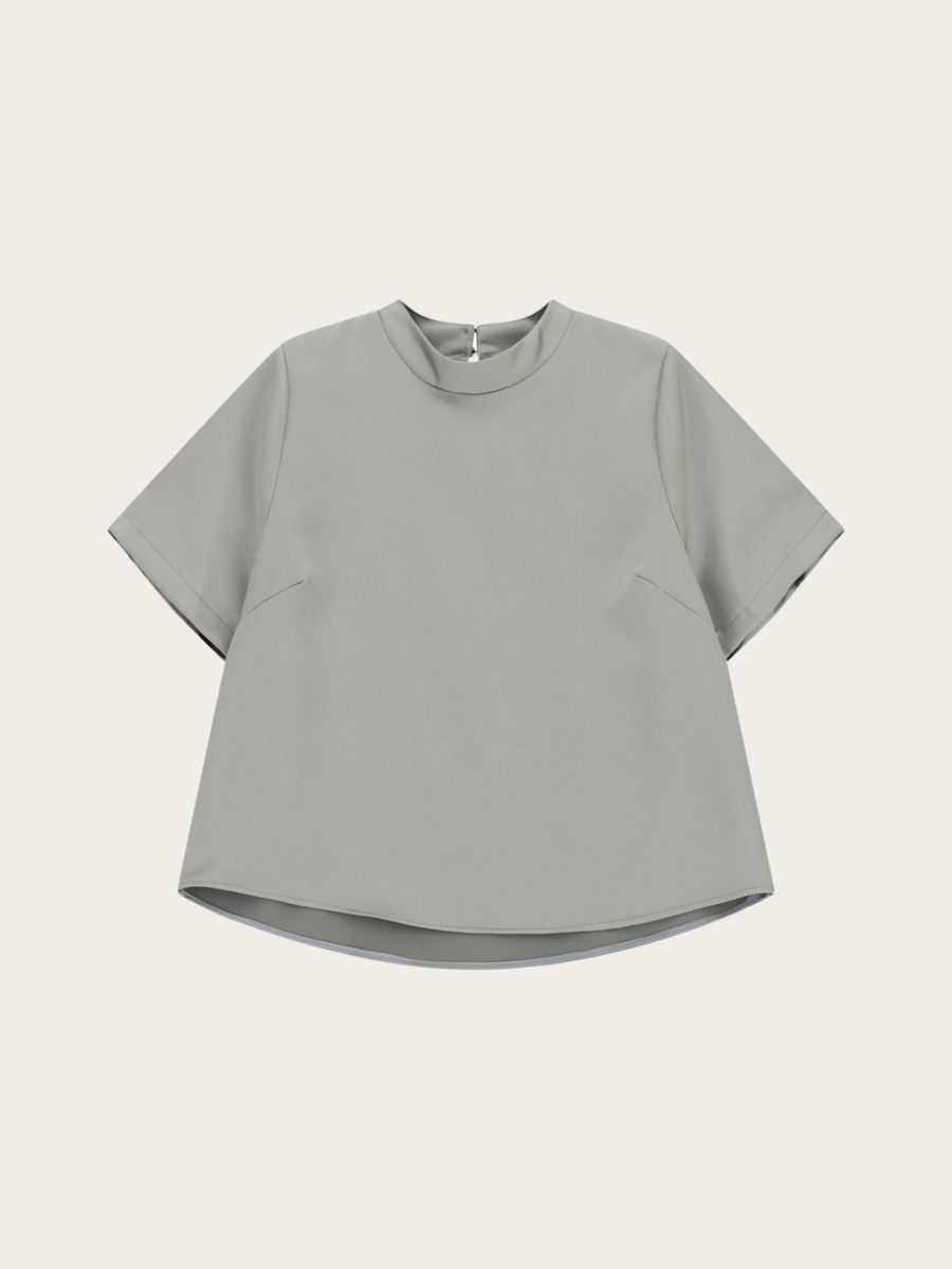 SHORT SLEEVED BLOUSE, CLOUD CREAM