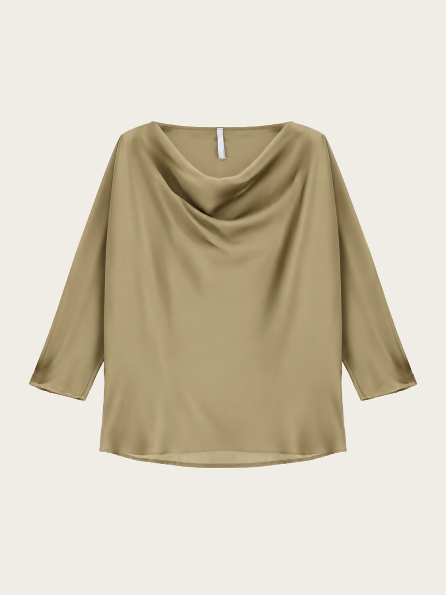 WATERFALL BLOUSE, BEIGE