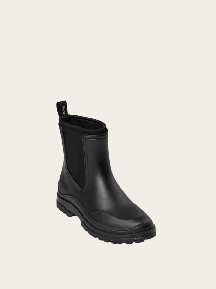 JODIE RUBBER BOOT W. LINING, BLACK