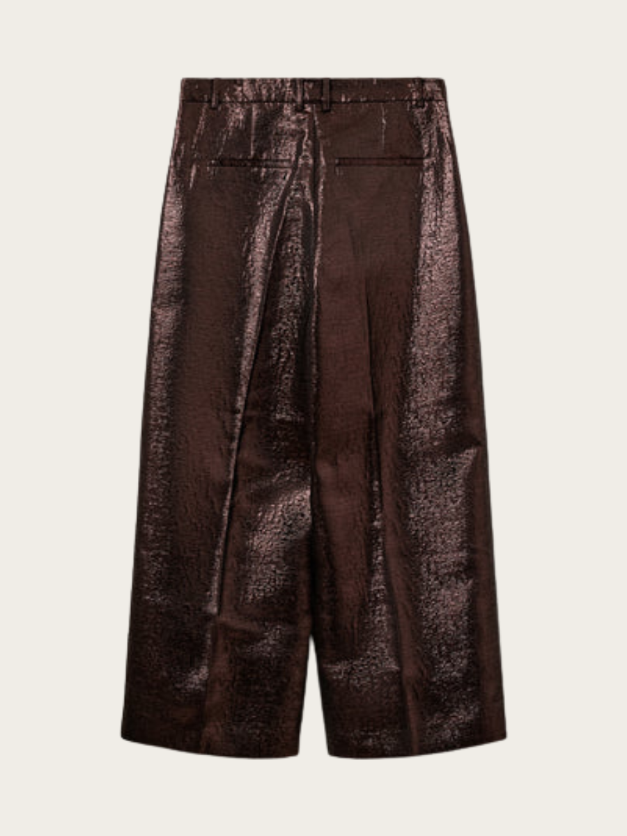HANNE JACQUARD TROUSERS, DARK PLUM