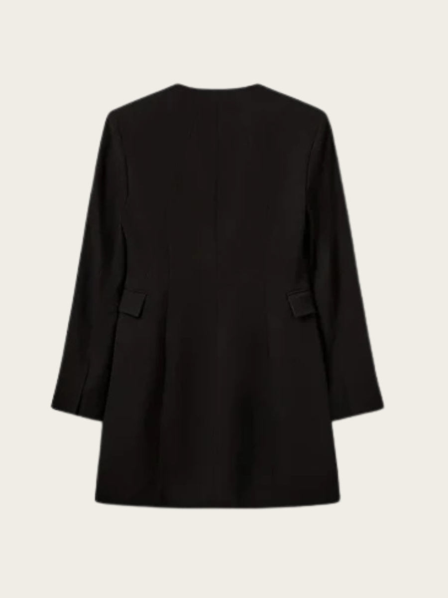 AMIRA MINI WRAP DRESS, BLACK