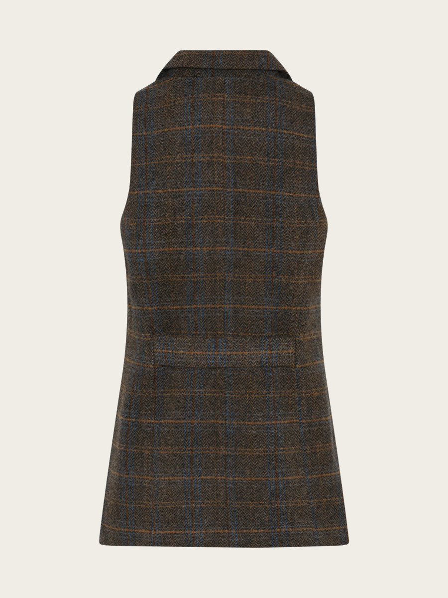 ARONIA LIANN WAISTCOAT, BROWN CHECK