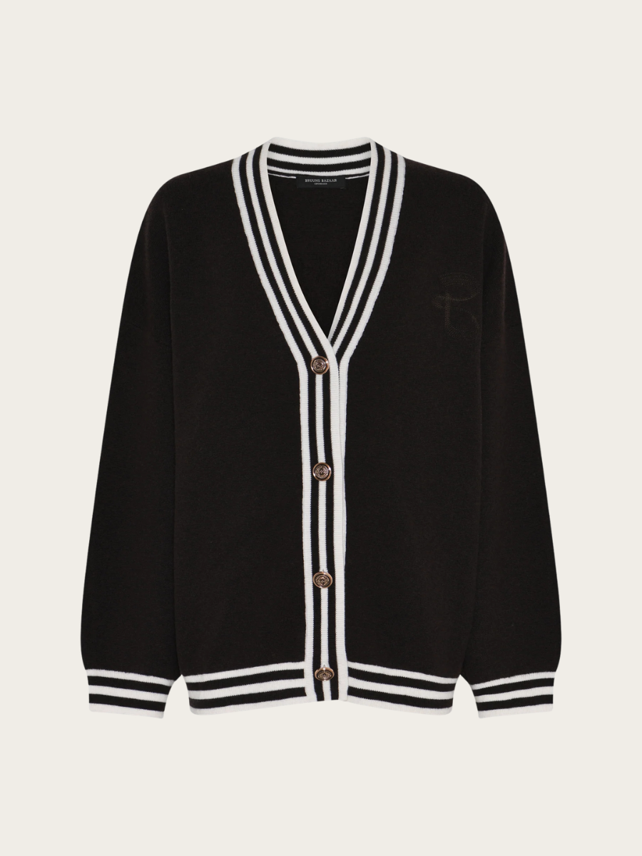 CHALINA SIRA KNIT CARDIGAN, DARK BROWN