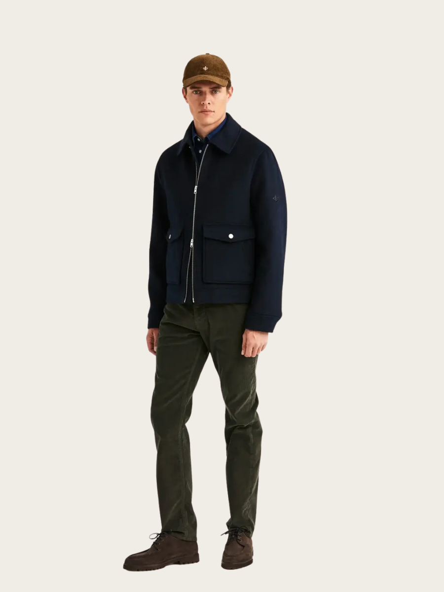 WALLACE WOOL JACKET NAVY BLUE