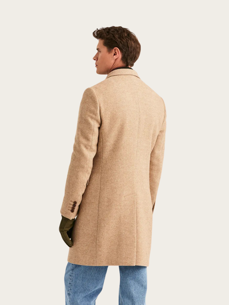 1502681007 HERRINGBONE DB COAT CAMEL