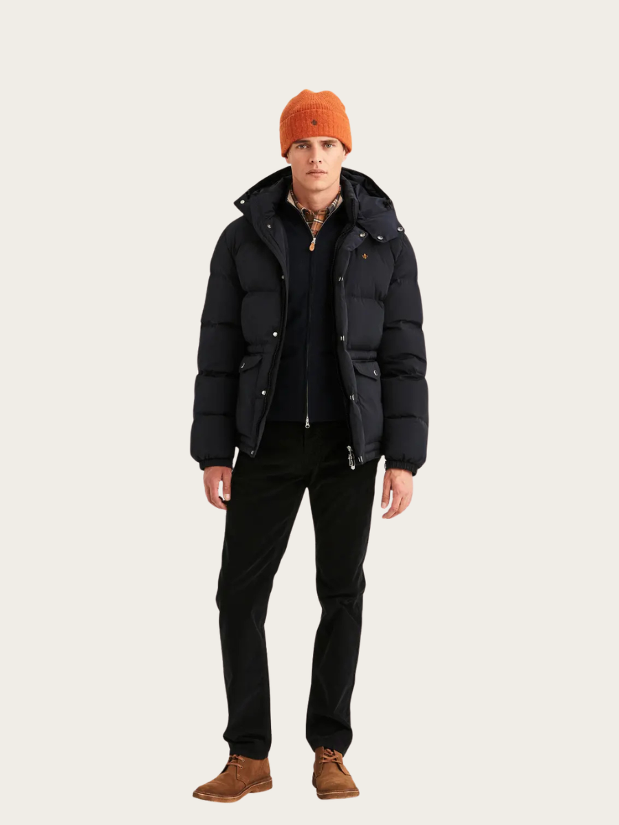 LENNOX PUFFER JACKET, DEEP BLUE