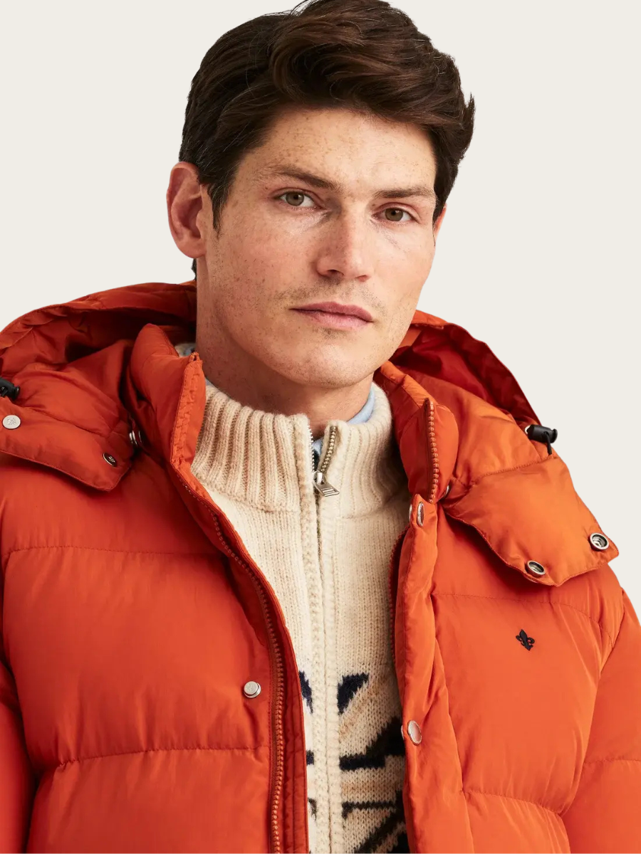 LENNOX PUFFER JACKET, ORANGE