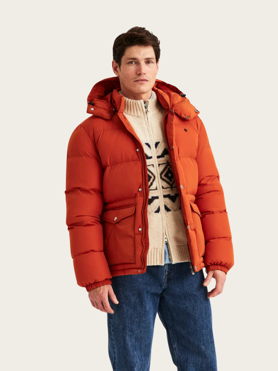 LENNOX PUFFER JACKET, ORANGE