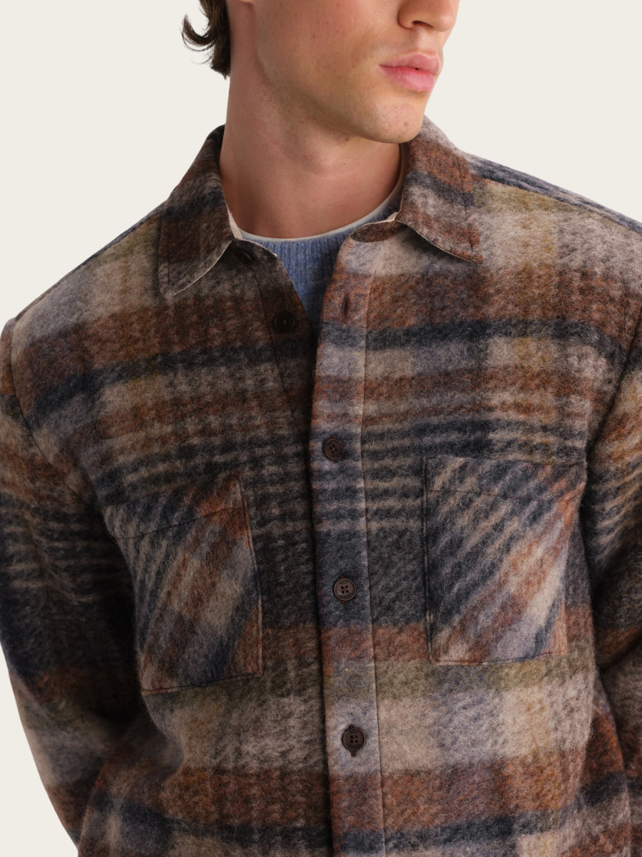 WOOL BLEND OVERSHIRT, OATMEAL