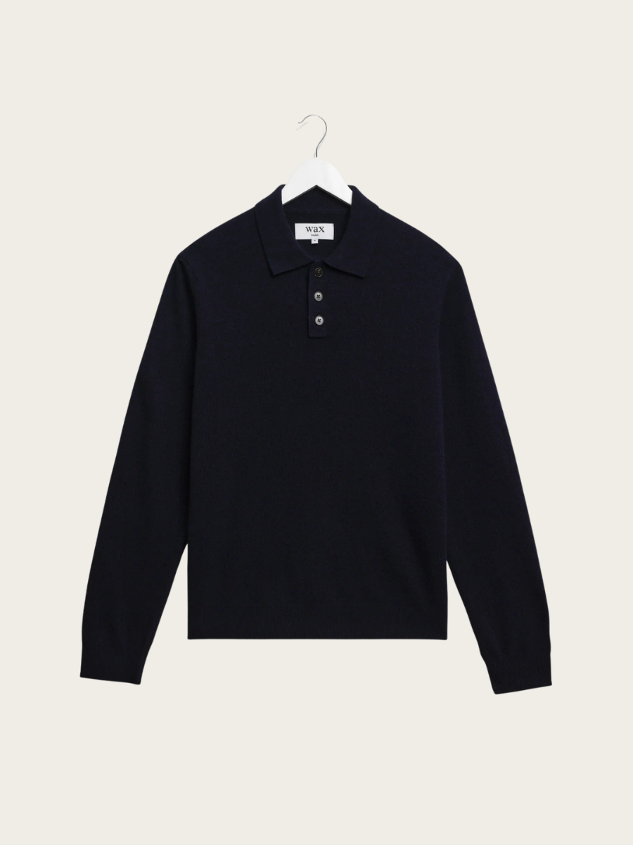 LAWRIE L/S KNITTED POLO, NAVY