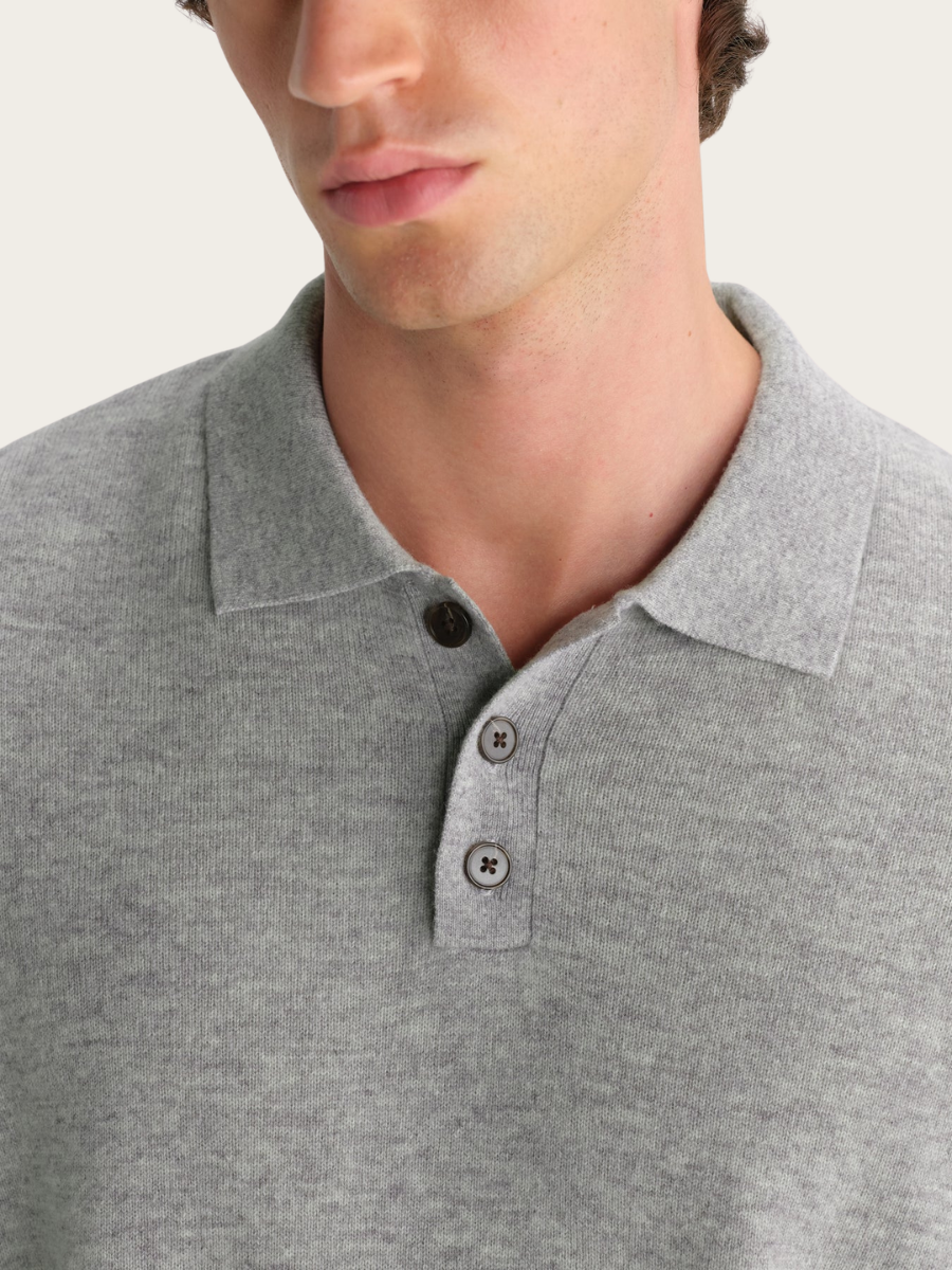 LAWRIE L/S KNITTED POLO, GREY