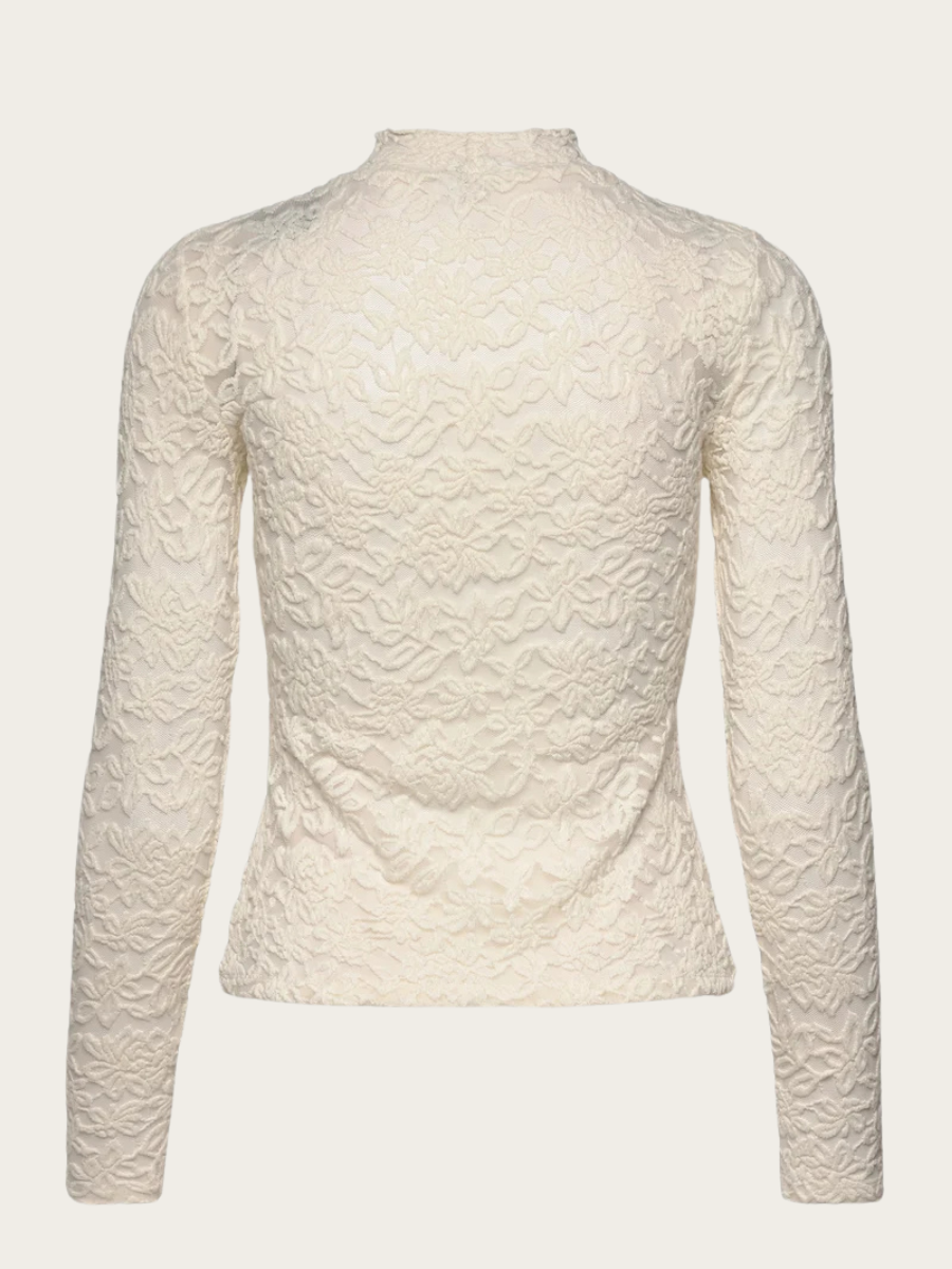 DELICIA LS TURTLENECK BLOUSE, IVORY