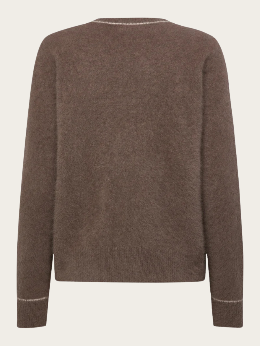 FOXY LS O-NECK PULLOVER, WALNUT