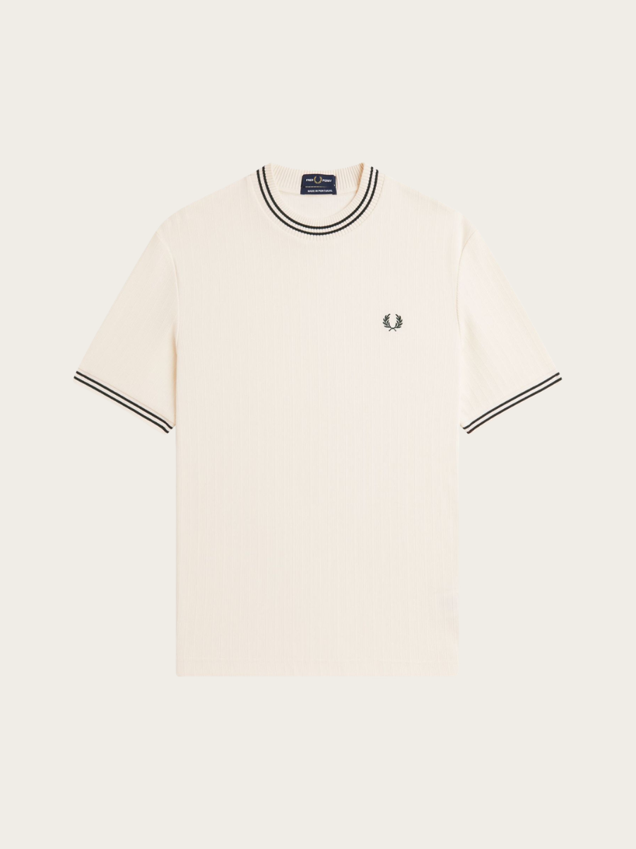 RIBBED JERSEY T-SHIRT, ECRU