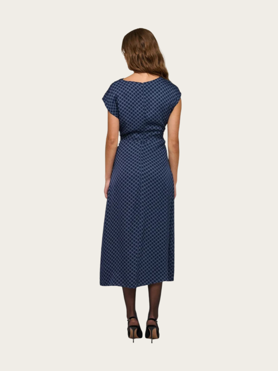 VIRGINIA DRESS W/DRAPING, KUDIBAL MIDNIGHT