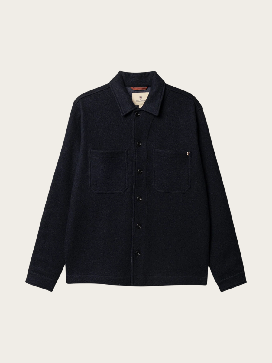 HEW WOOL OVERSHIRT, DARK NAVY