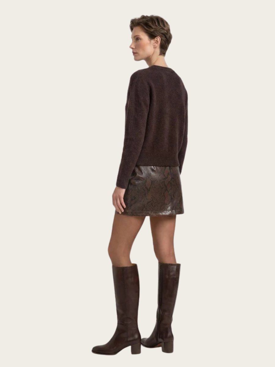 COZY BOAT NK LS PULLOVER, CHOCOLATE BROWN