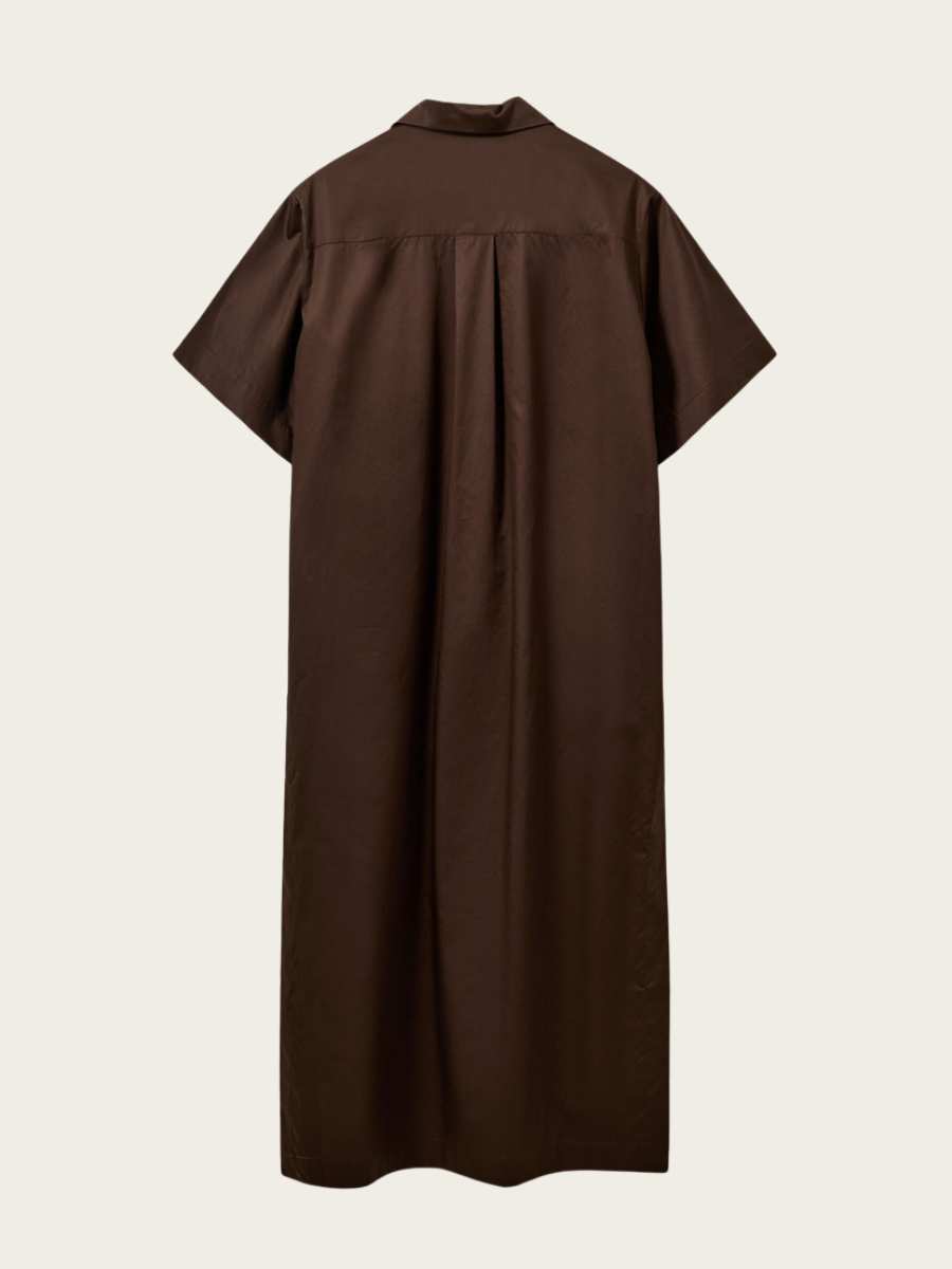 ASANA OVERSIZE SHIRT DRESS, INTENSE BROWN