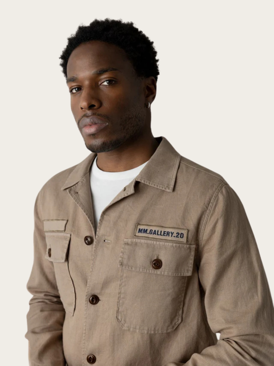 MARCELLO PORRO UNIFORM OVERSHIRT, INCENSE