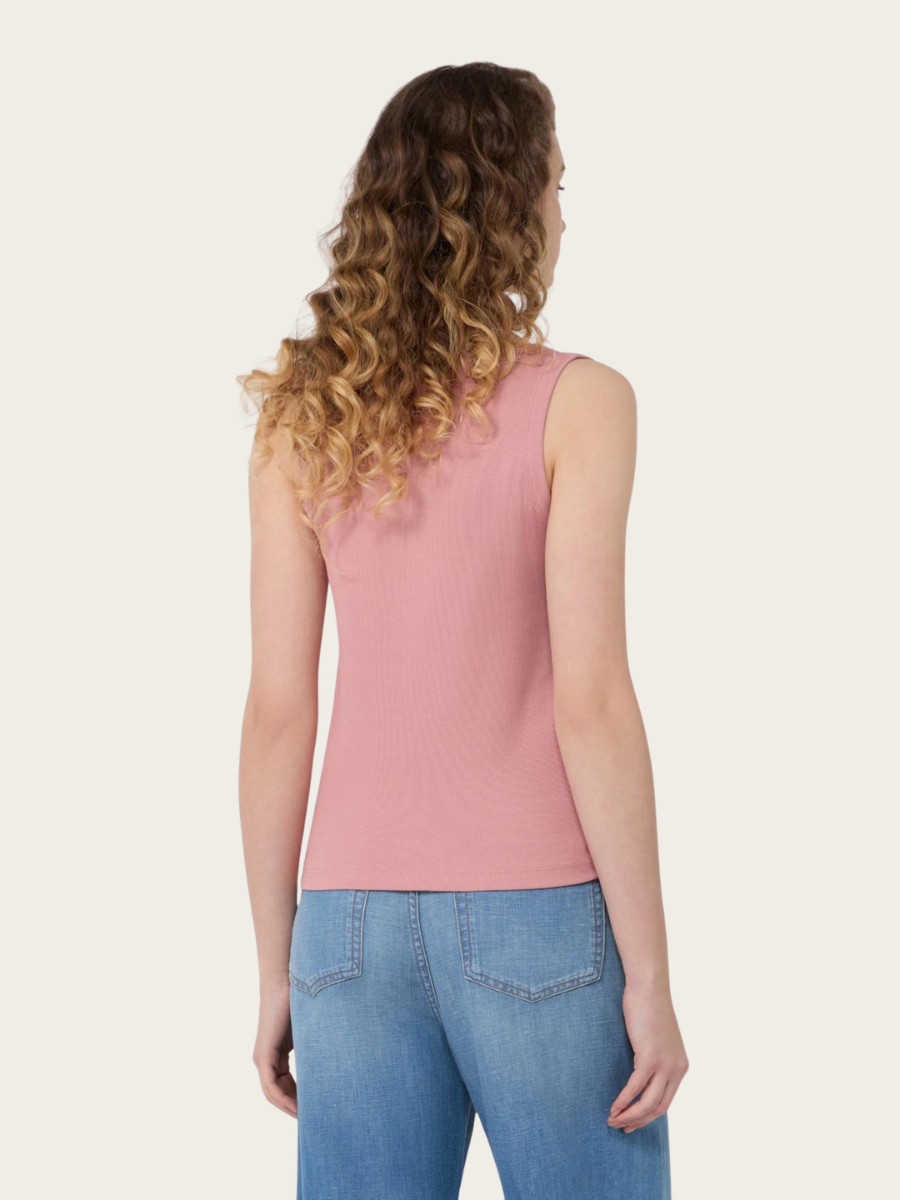 MULTIC STRETCH COTTON TOP, ANTIQUE ROSE