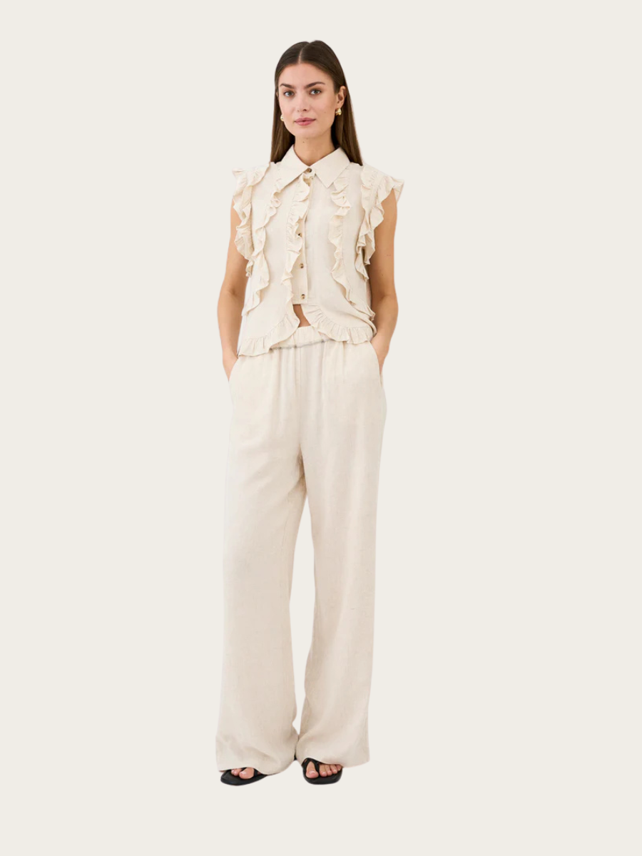 MILES PANT, OYSTER WHITE MELANGE