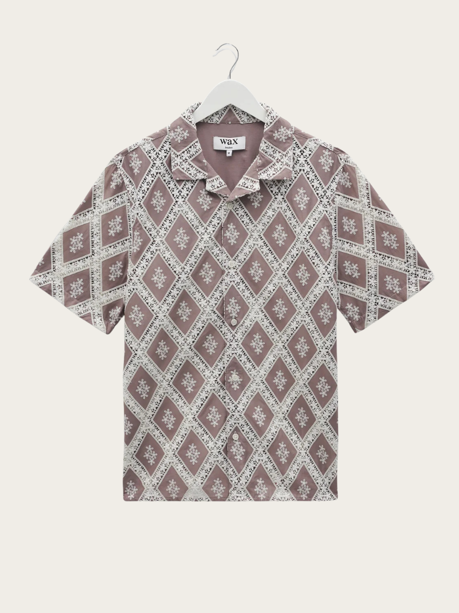 DIDCOT SS SHIRT, TAUPE/ECRU